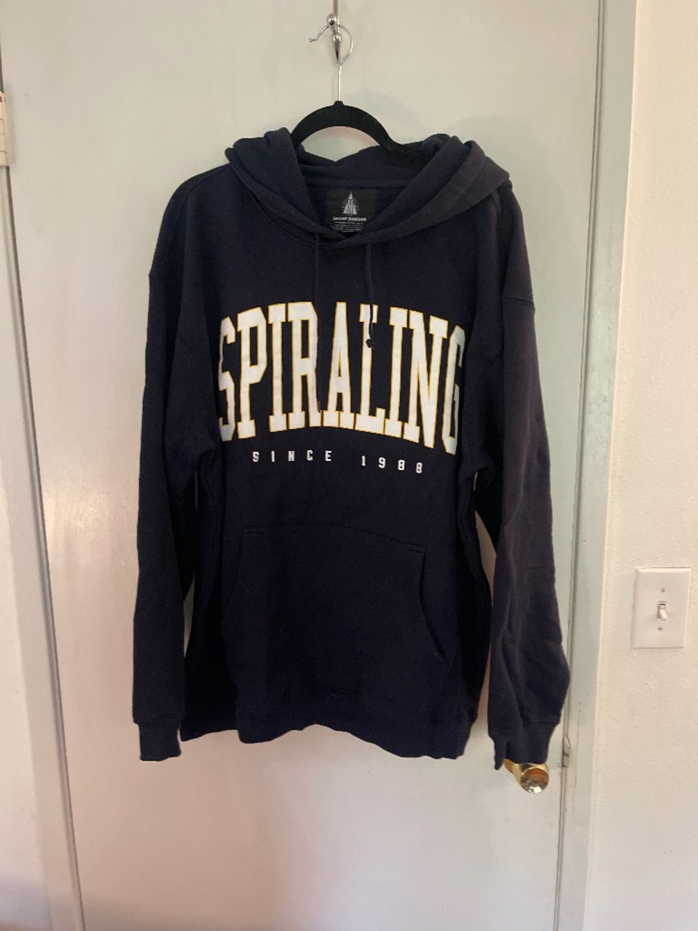 Shane Dawson Spiraling Navy Hoodie with Yellow Lettering size xl